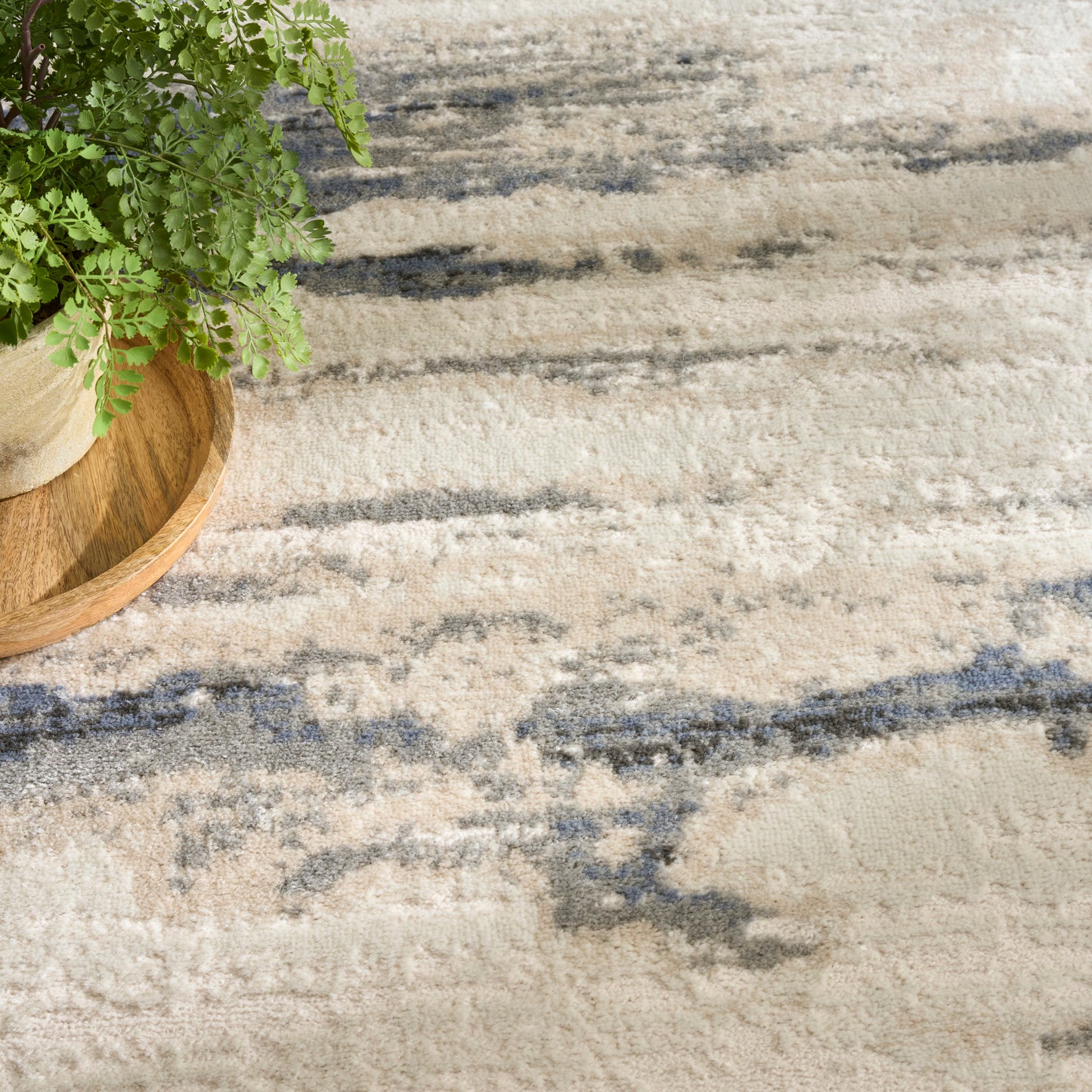 Nourison Serenity Home 6' x 9' Blue Multicolor Modern Indoor Rug