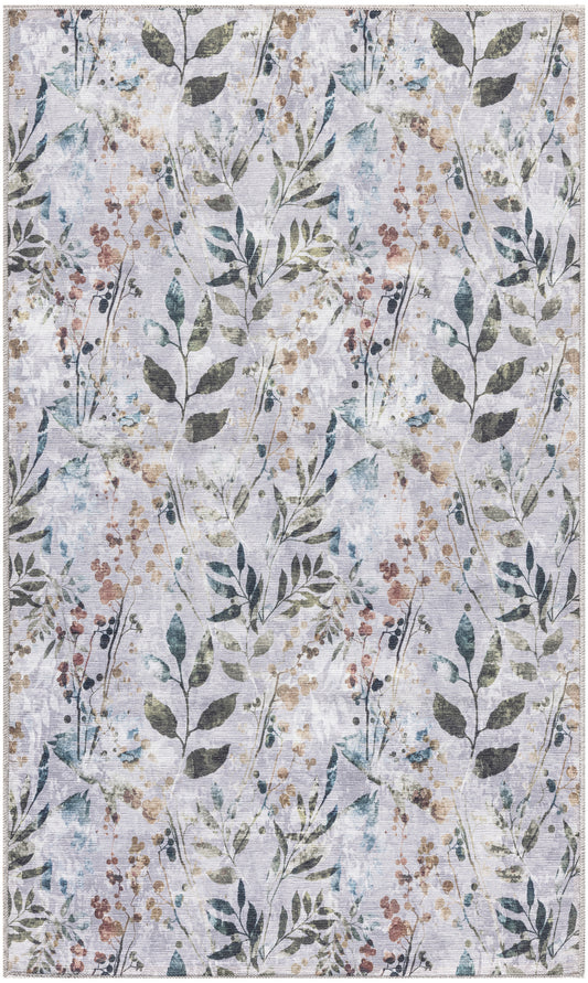 Nourison Nourison Washables 3' x 5' Grey Multicolor Contemporary Indoor Rug