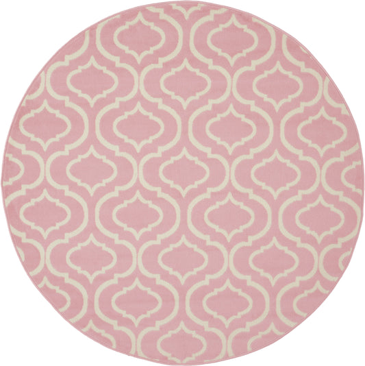 Nourison Jubilant 5'3" x Round Pink Contemporary Indoor Rug