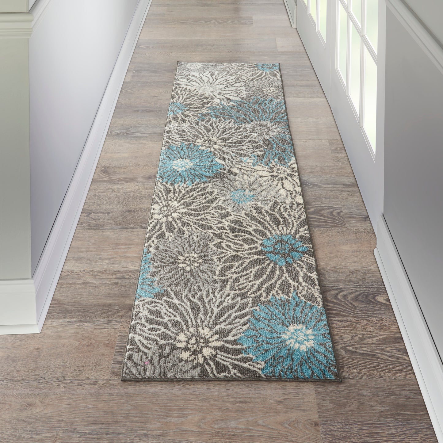 Nourison Passion 2'2" x 7'6" Charcoal Blue Contemporary Indoor Rug