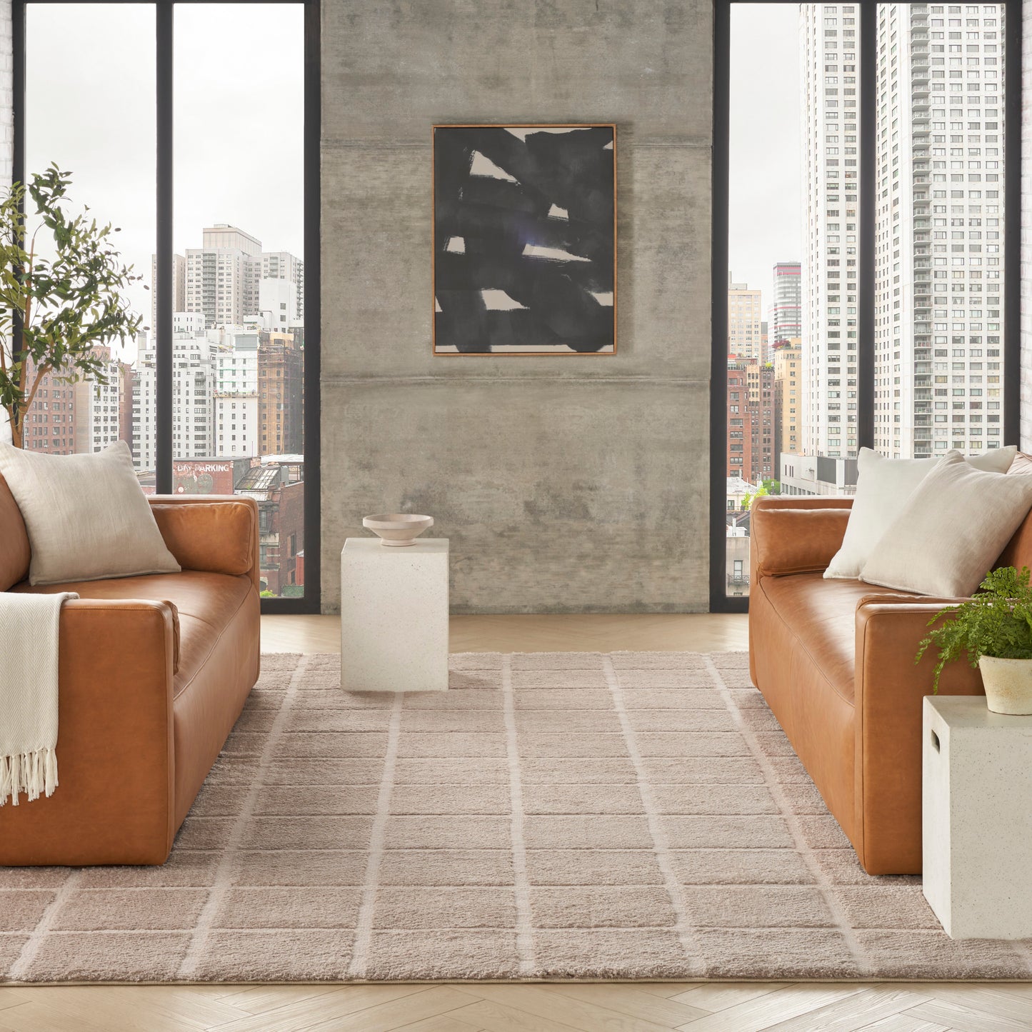 DKNY West End Ave 9' x 12' Beige Modern Indoor Rug