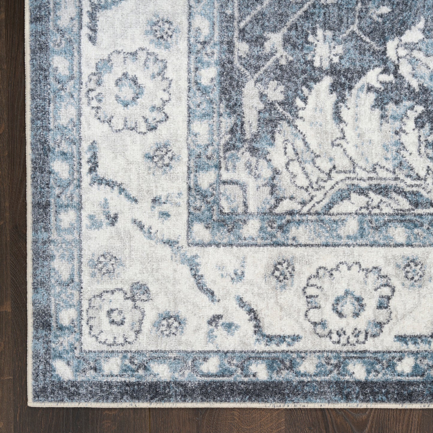 Nourison Astra Machine Washable 5'3" x 7' Slate Vintage Indoor Rug