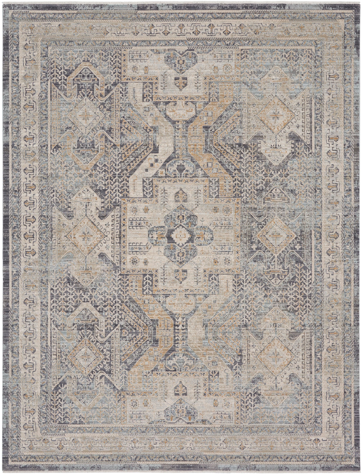 Nourison Lynx 12' x 15'9" Ivory Charcoal Vintage Indoor Rug
