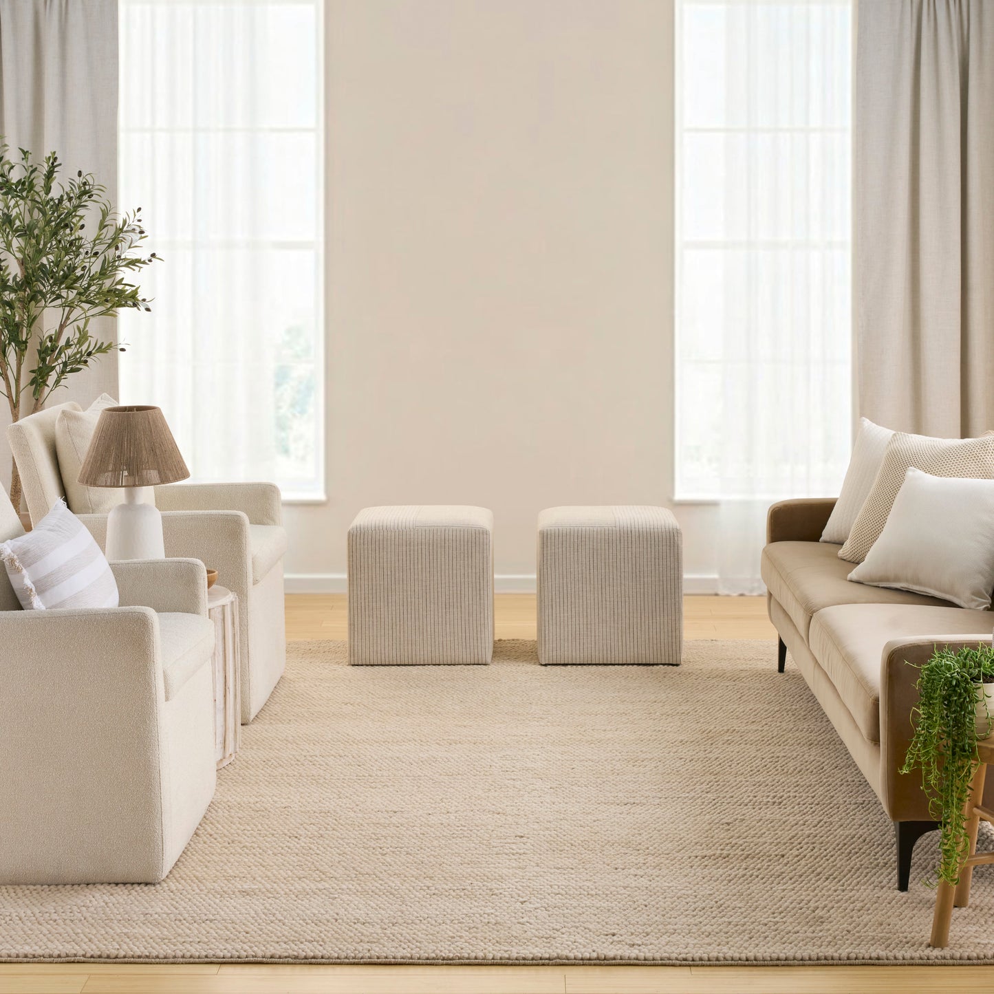 DKNY Pure Knots 9'9" x 13'9" Beige Modern Indoor Rug