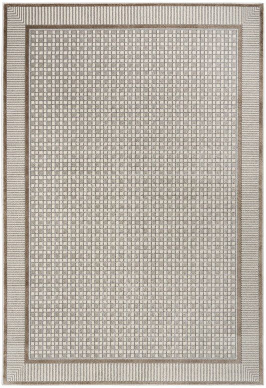 Nourison Nordic 4' x 6' Ivory Grey Modern Indoor Rug