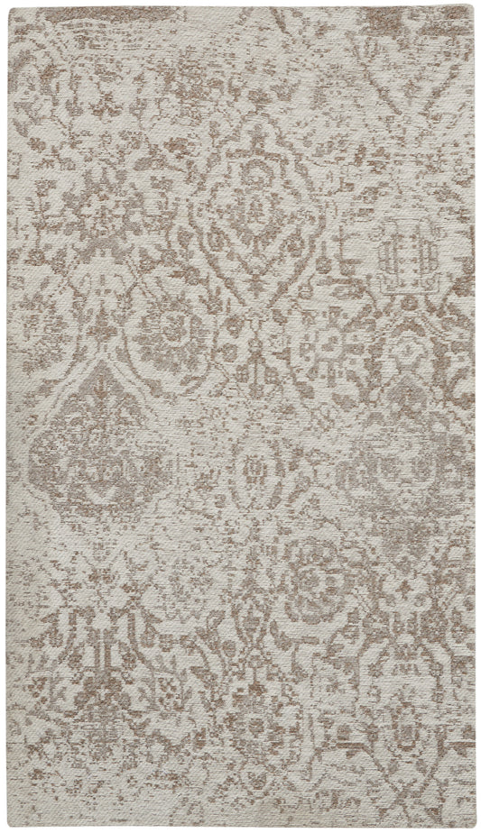 Nourison Damask 2'3" x 3'9" Ivory Farmhouse Indoor Rug