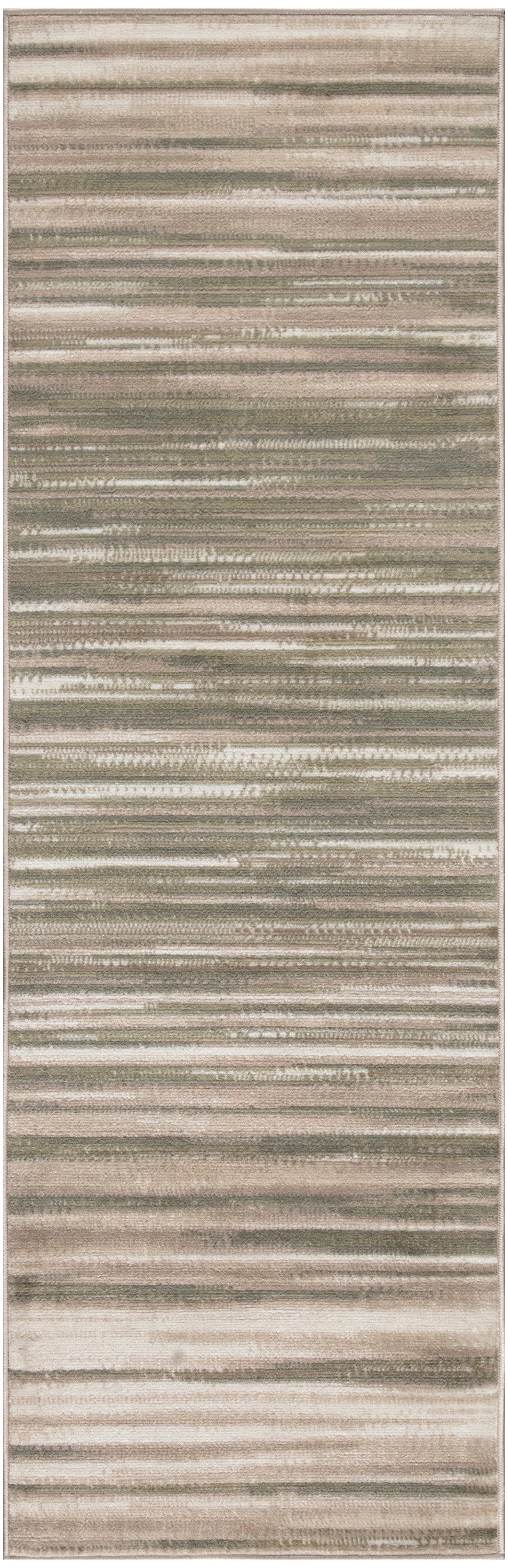Nourison Jubilant 2' x 6' Green Ivory Modern Indoor Rug