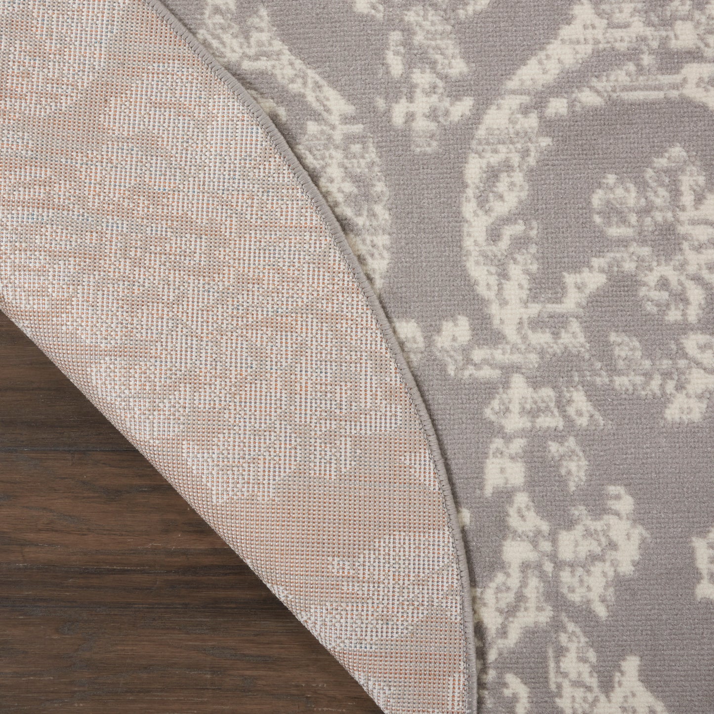 Nourison Jubilant 5'3" x Round Grey Vintage Indoor Rug
