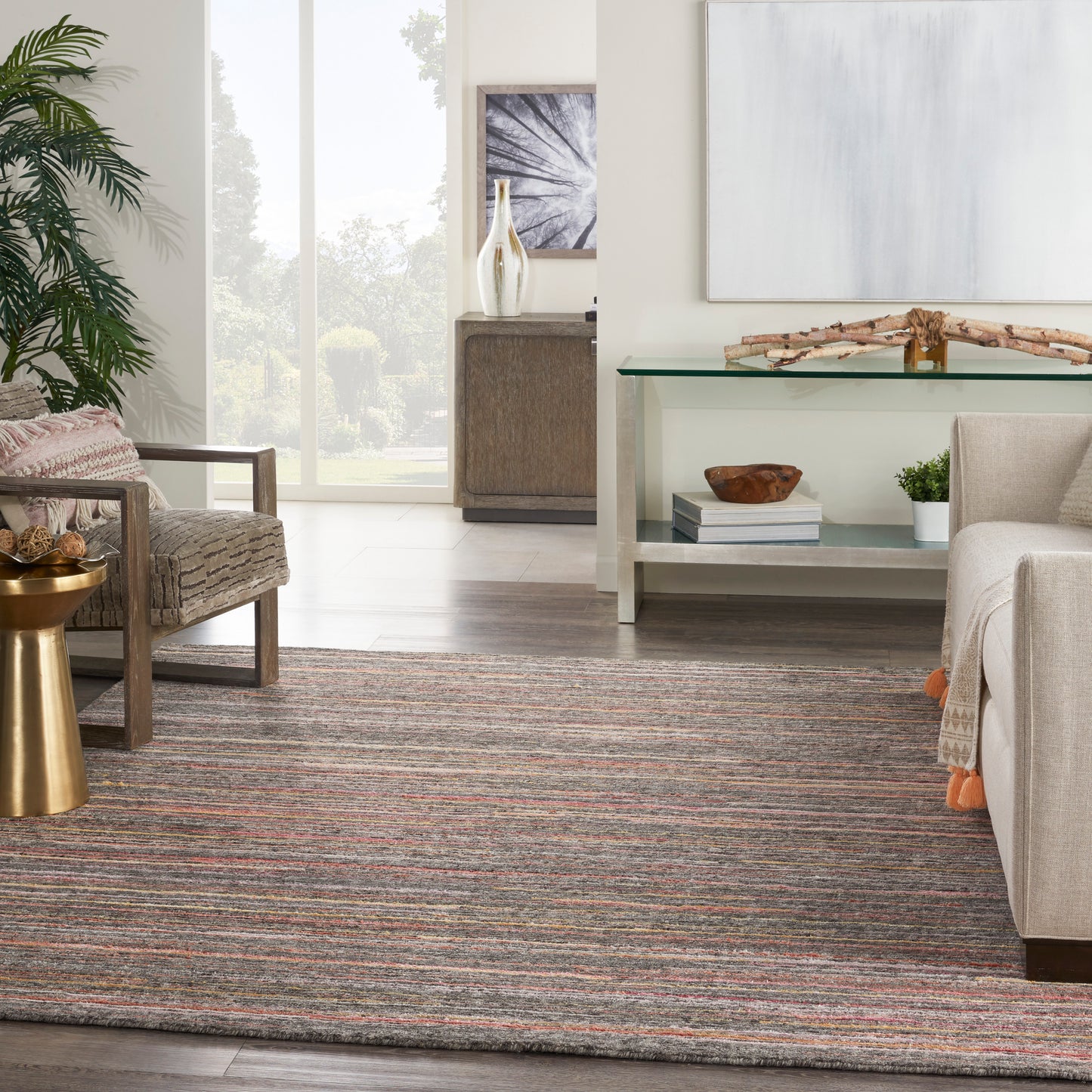 Nourison Plateau 7'9" x 9'9" Grey Flame Modern Indoor Rug