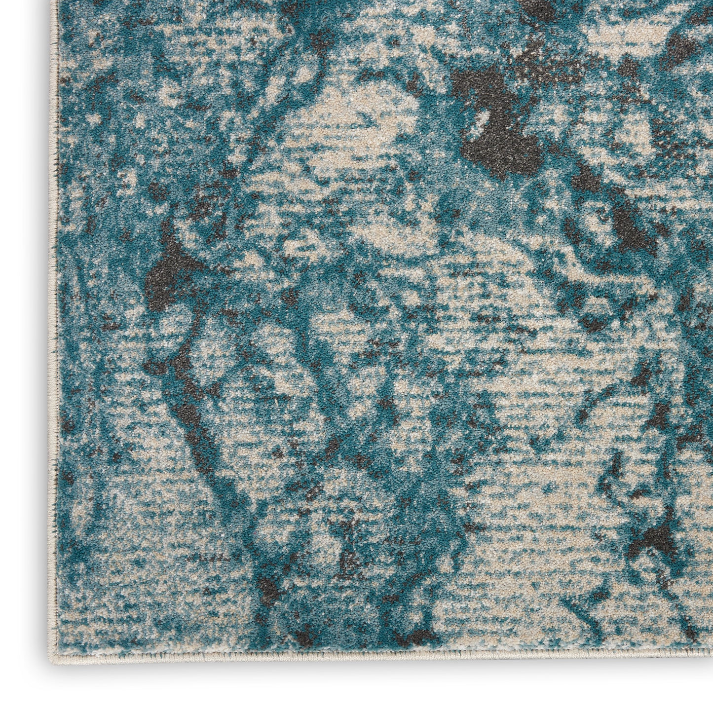 Nourison Maxell 7'10" x 10'6" Ivory/Teal Modern Indoor Rug