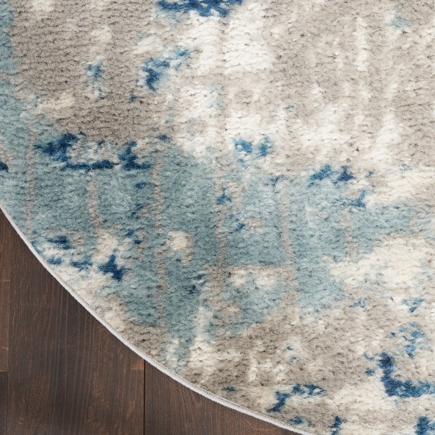 Nourison Quarry 3' x 5' Oval Ivory Grey Blue Modern Indoor Rug
