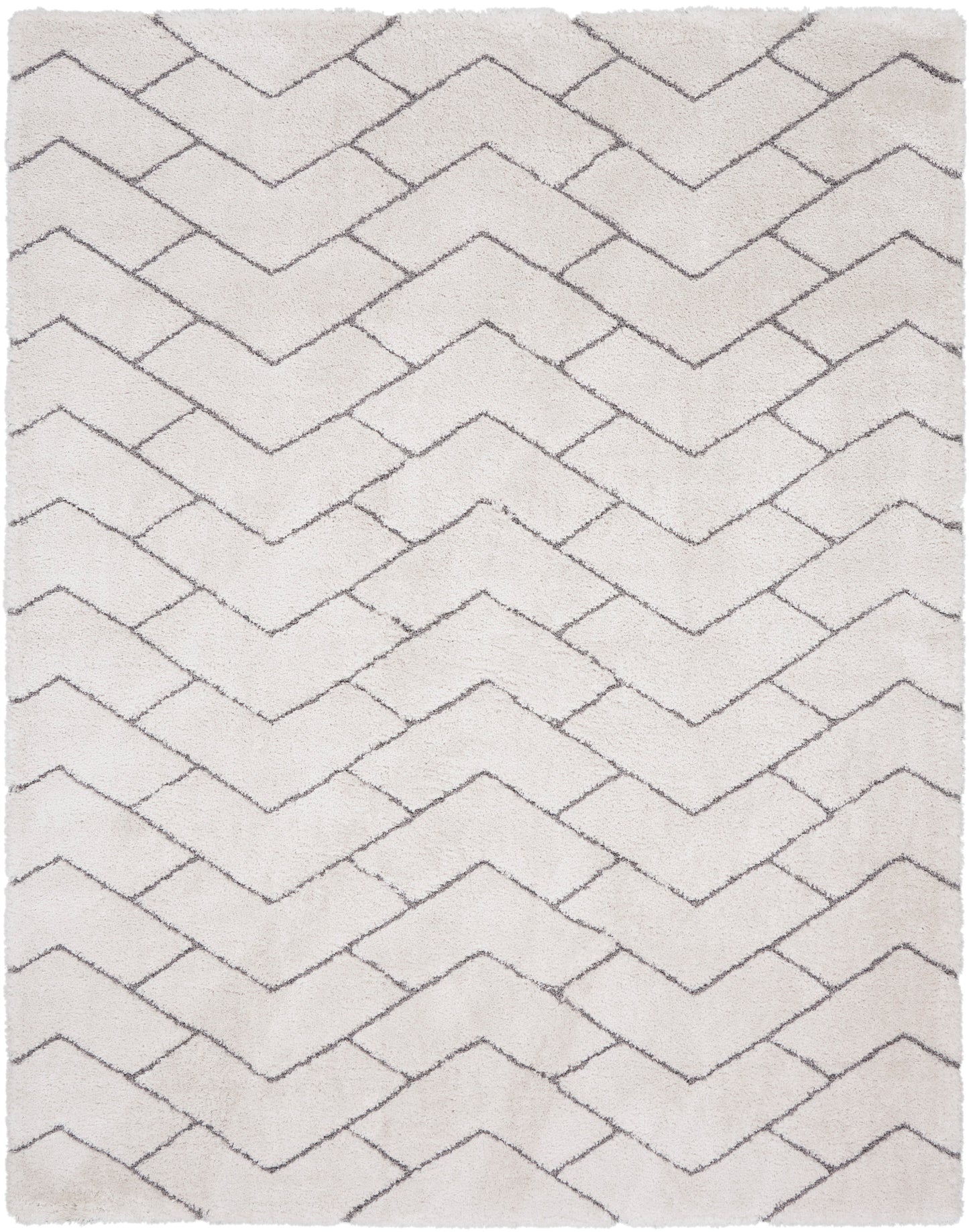 Nourison Dreamy Shag 9' x 12' Ivory Grey Shag Indoor Rug