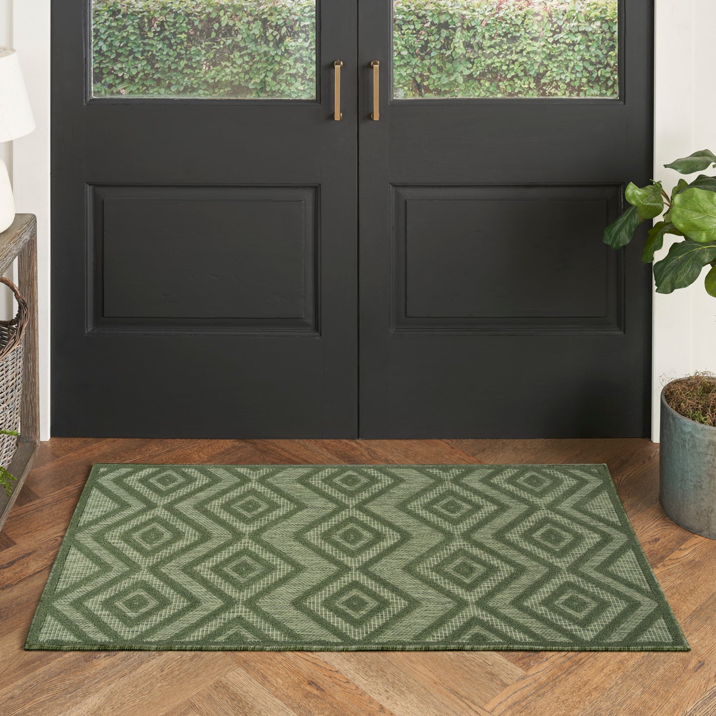 Nourison Versatile 2' x 4' Green Modern Rug