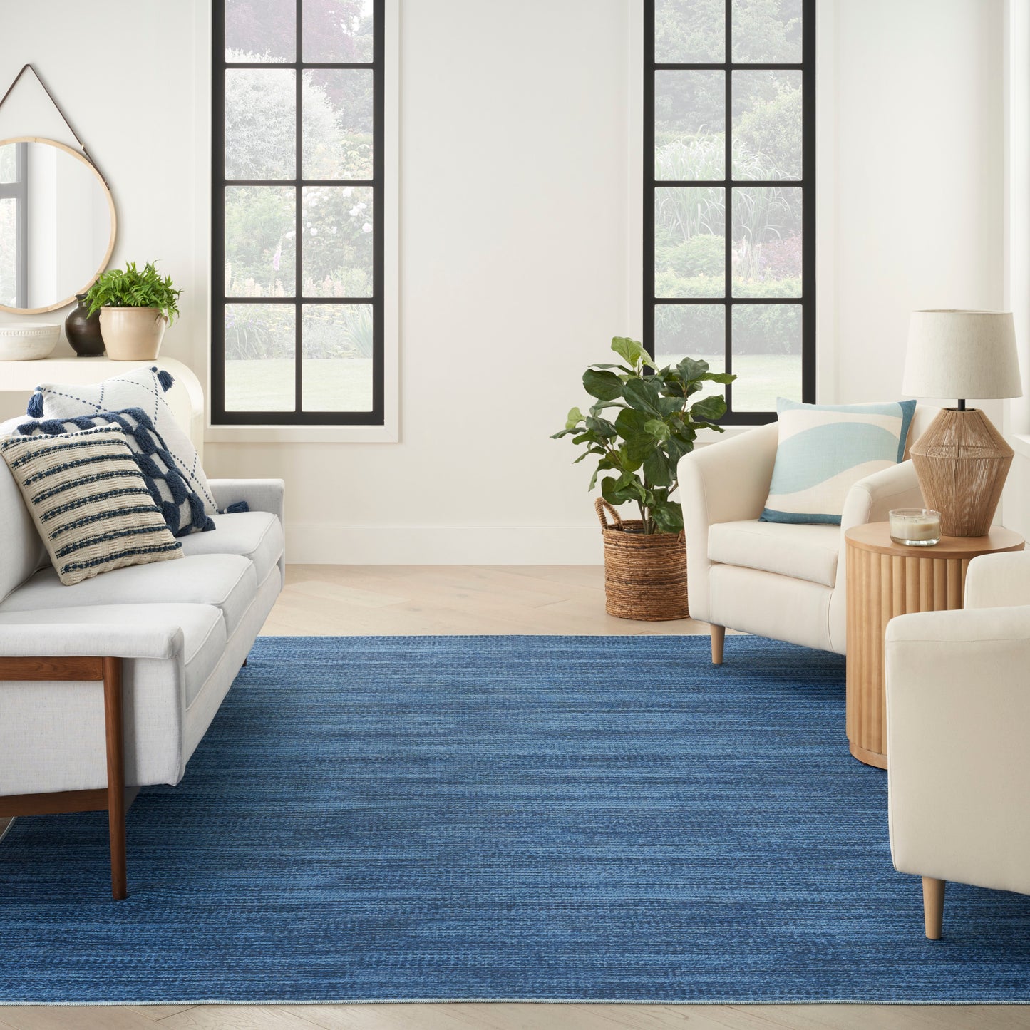 Nourison Nourison Washables 4' x 6' Blue Modern Indoor Rug