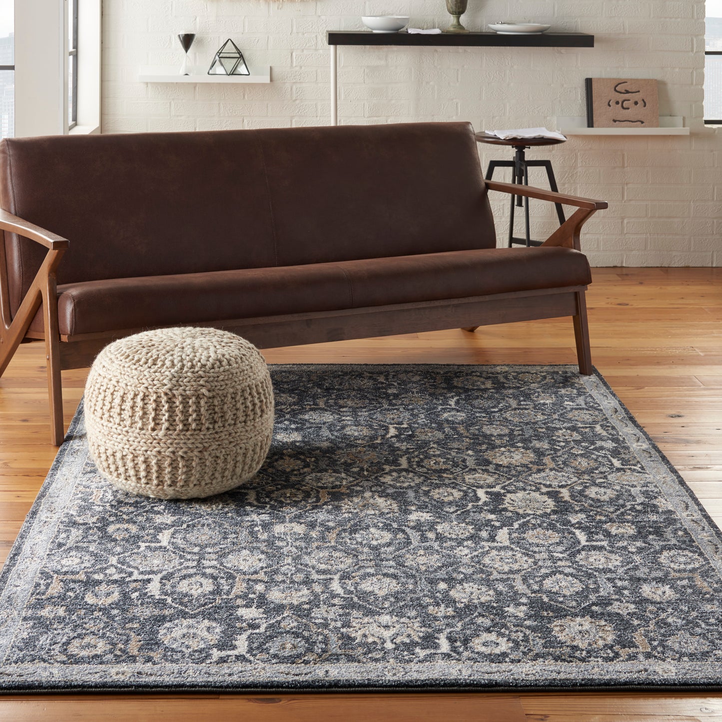 Nourison Moroccan Celebration 5'3" x 7'3" Navy Vintage Indoor Rug