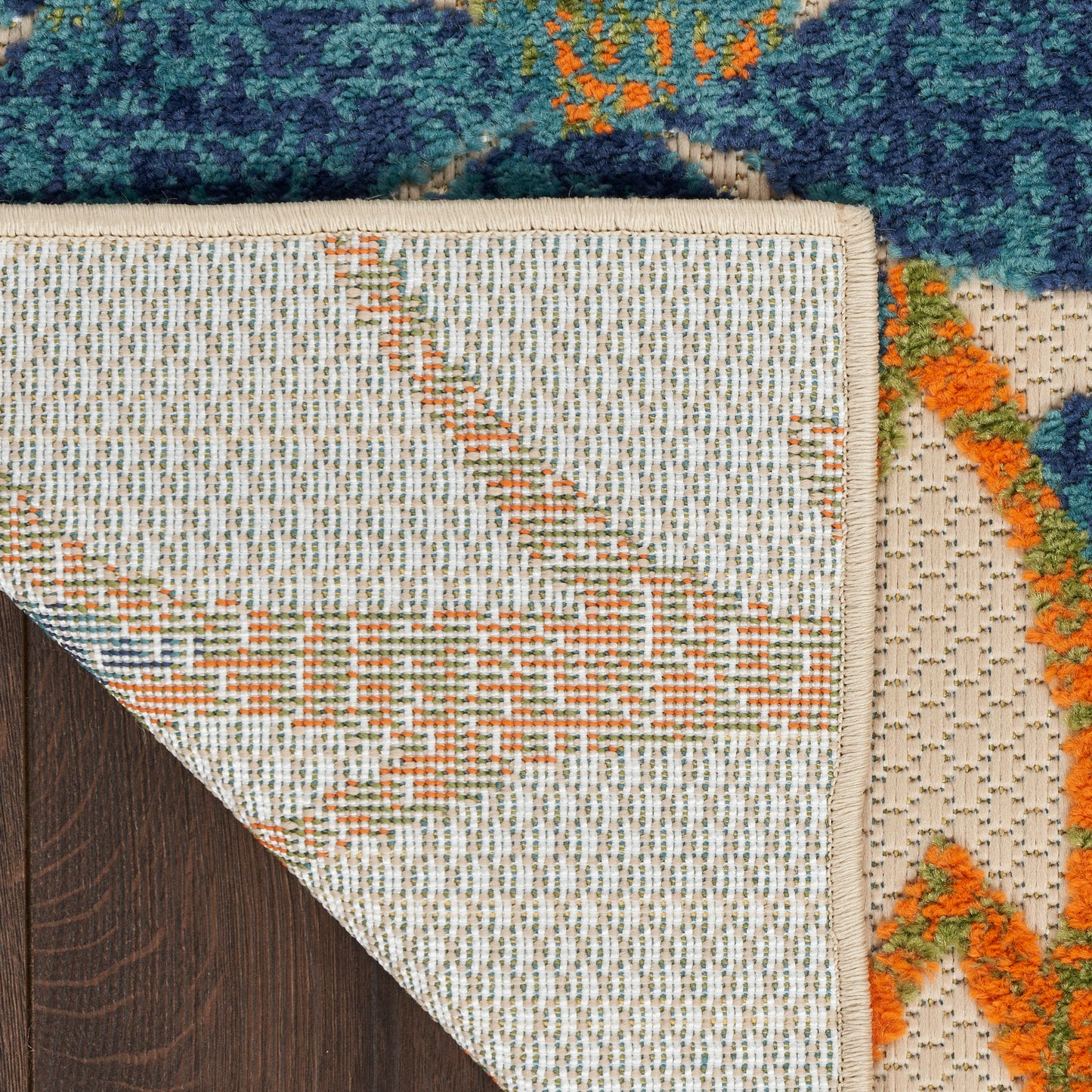 Nourison Aloha 2'3" x 8' Blue Green Tropical Rug