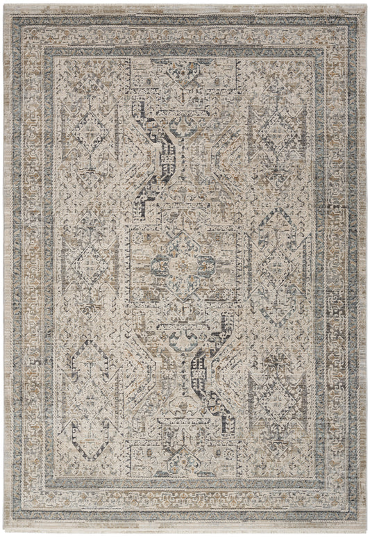 Nourison Lynx 5'3" x 7'10" Ivory/Grey/Blue Vintage Indoor Rug