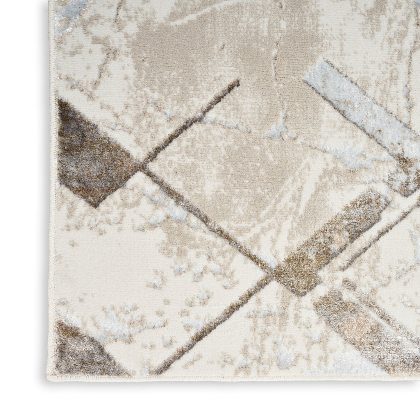 Nourison Glitz 3'11" x 5'11" Ivory/Grey Modern Indoor Rug