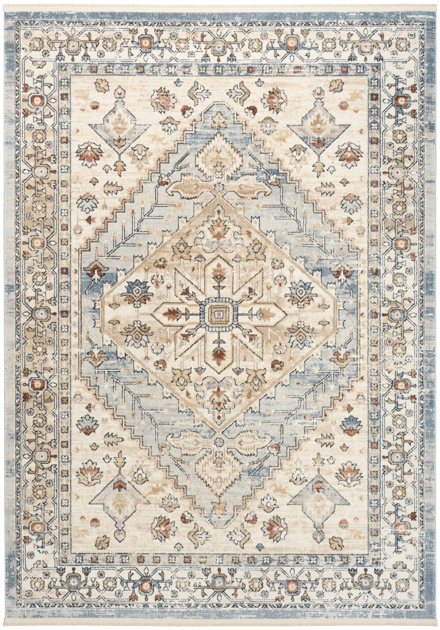 Nourison Pardis 4' x 6' Blue Taupe Vintage Indoor Rug