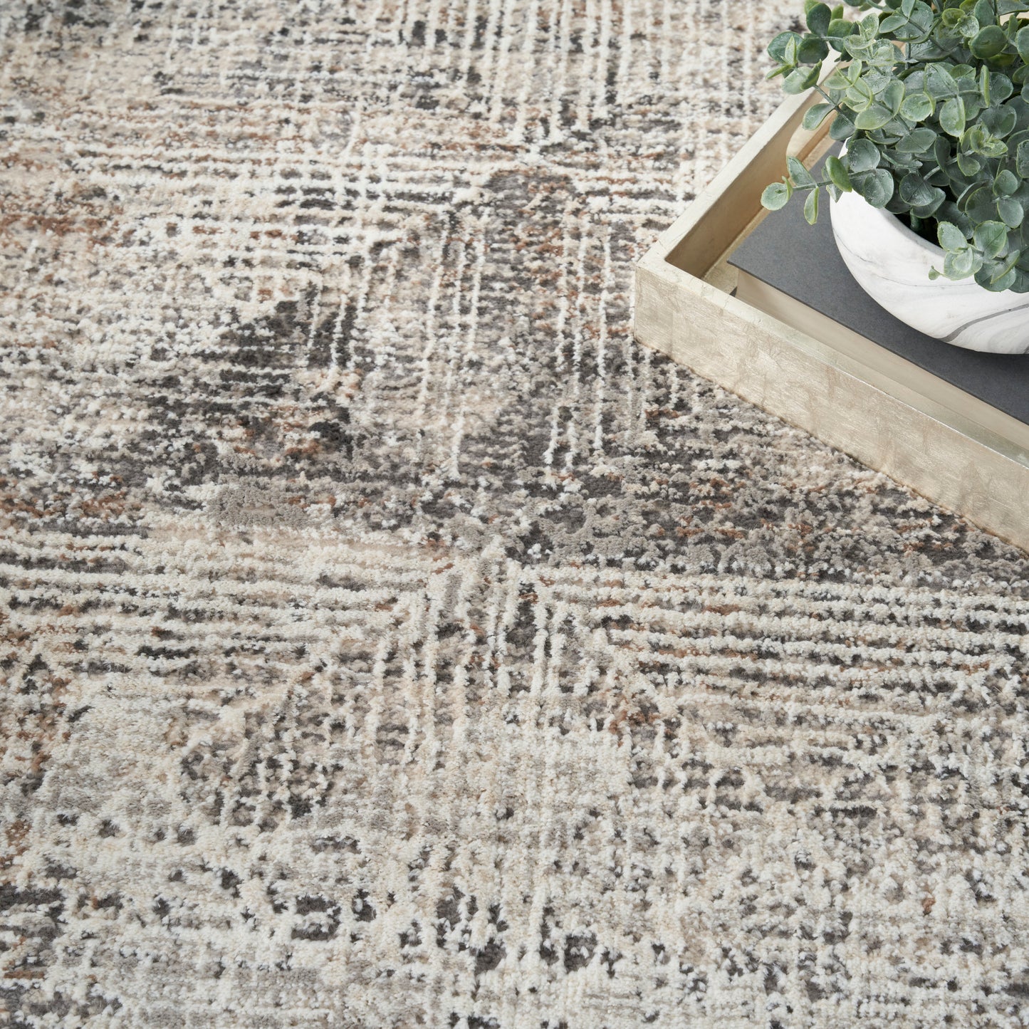 Nourison Sustainable Trends 7'10" x 9'10" Ivory Multicolor Modern Indoor Rug