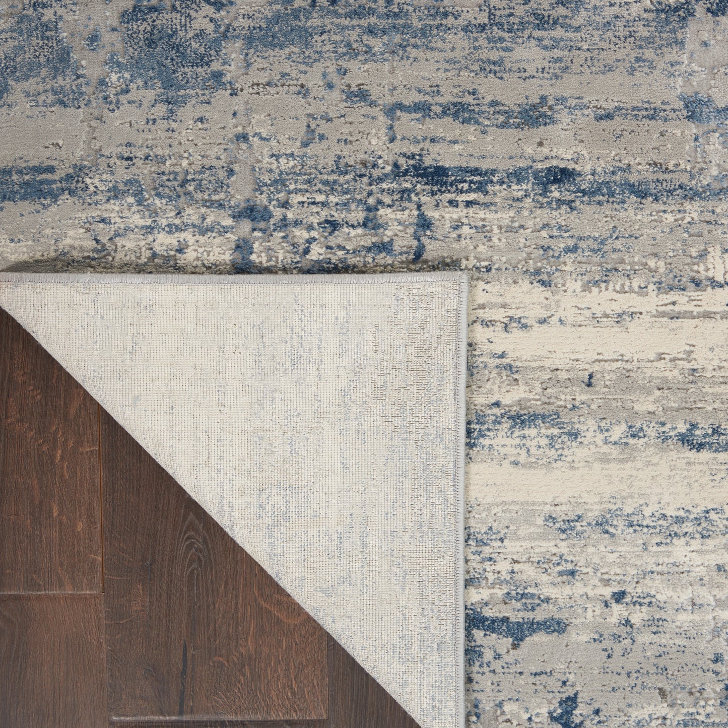 Nourison Rustic Textures 3'11" x 5'11" Ivory Blue Modern Indoor Rug