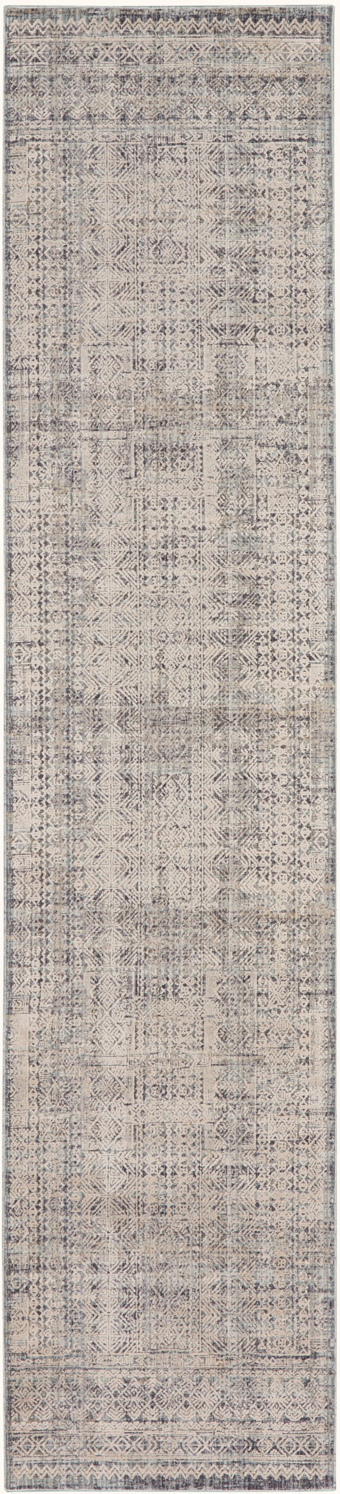 Nourison Lynx 2'3" x 10' Ivory Blue Vintage Indoor Rug