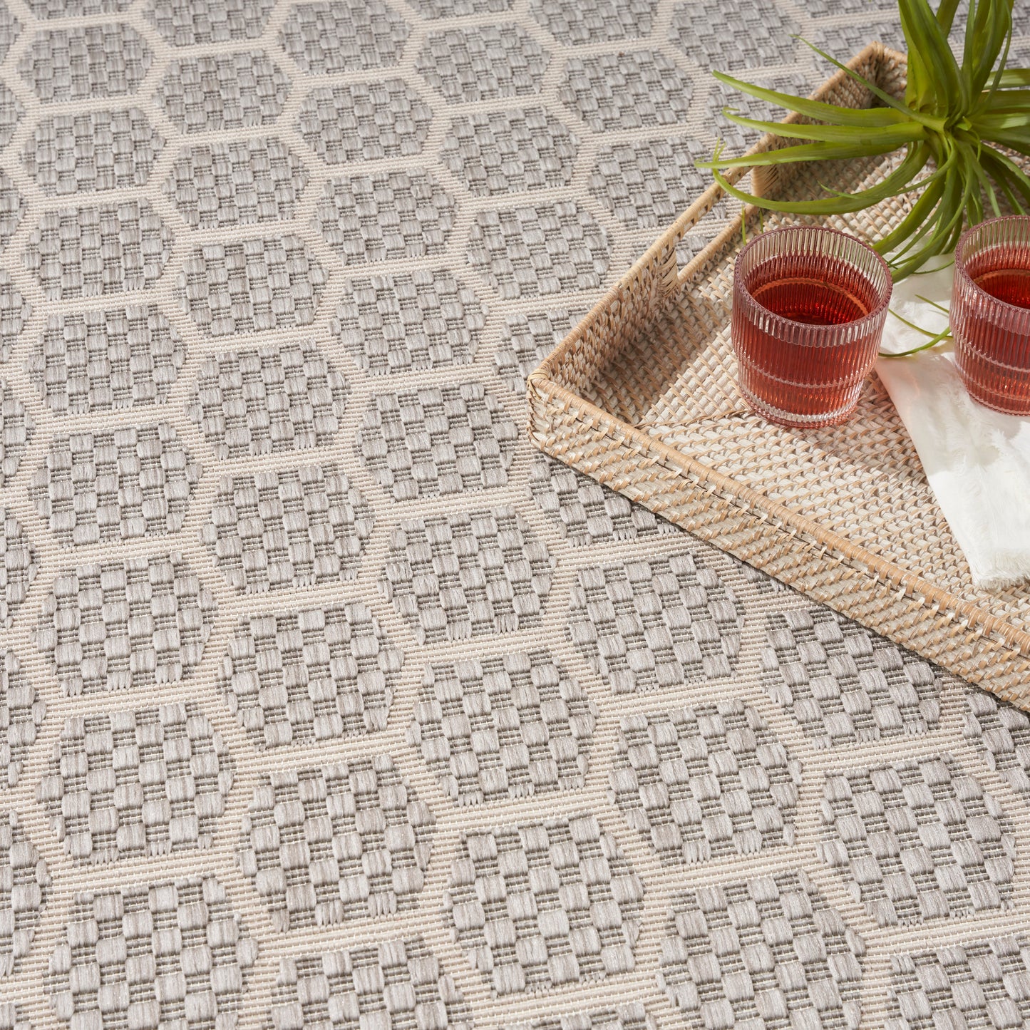 Nourison Twist Reversible 10' x 14' Grey Modern Rug