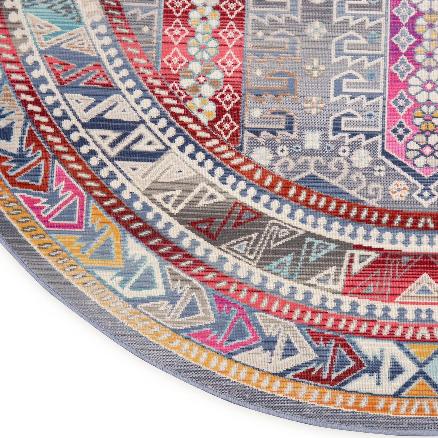Nourison Vintage Kashan 6' x Round Grey/Multi Bohemian Indoor Rug