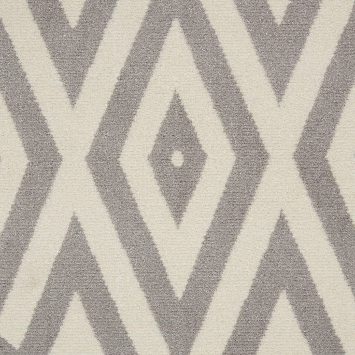 Nourison Grafix 5'3" x Round White/Grey Mid-Century Modern Indoor Rug