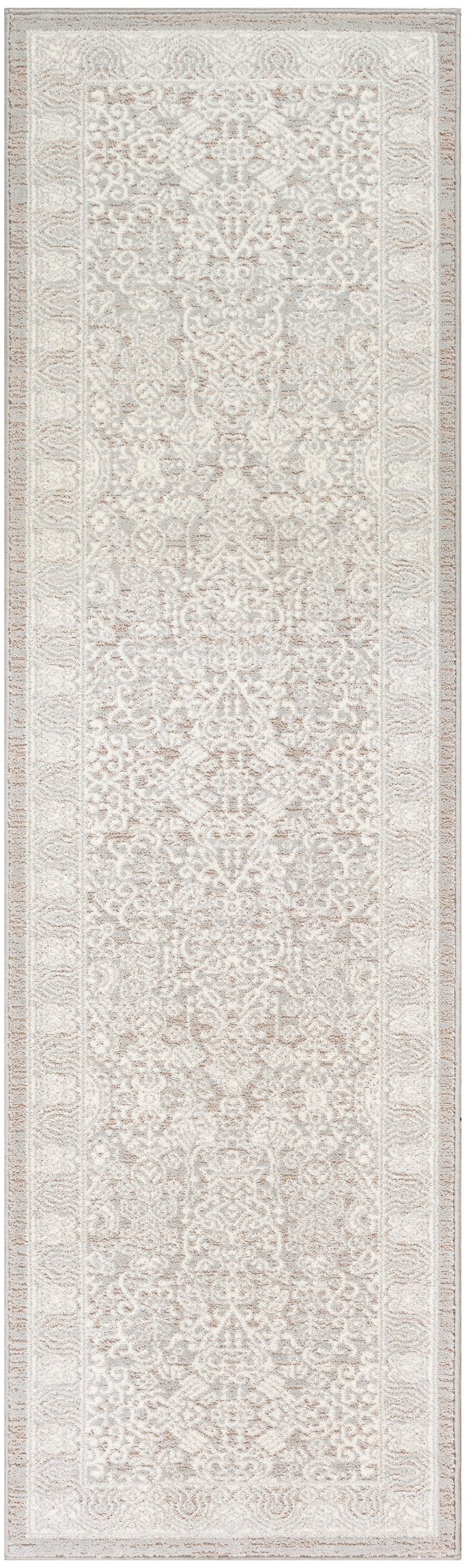 Nourison Eco Cycle 2'2" x 7'6 Silver Ivory Vintage Indoor Rug