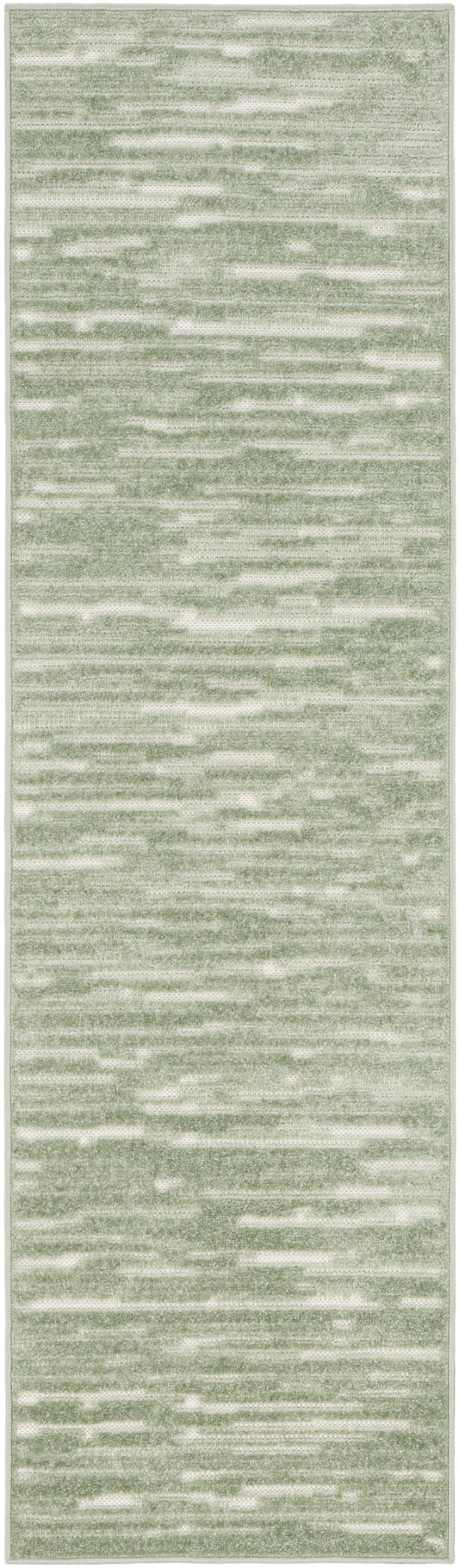 Nourison Care Free 2' x 6' Green Modern Indoor Rug