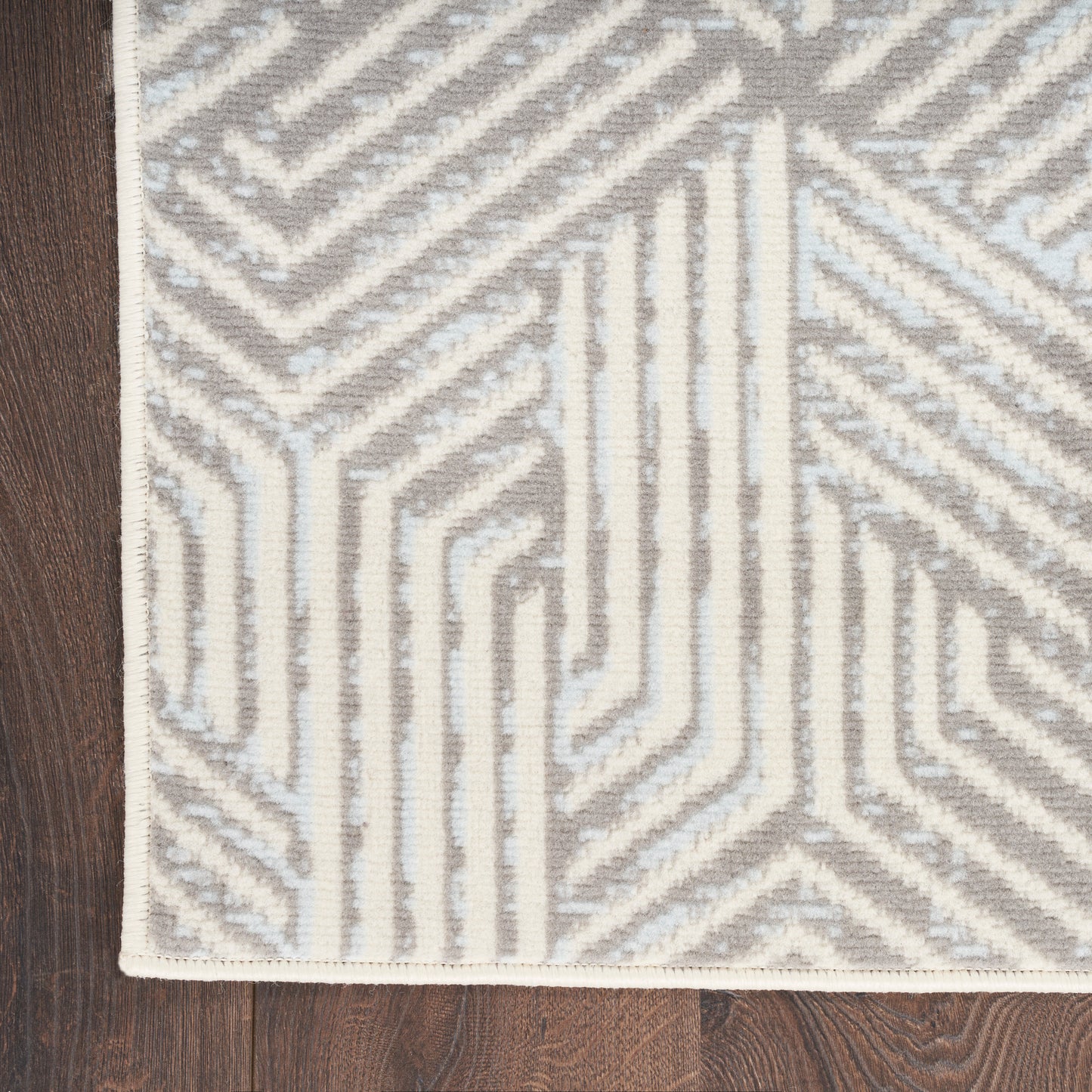 Nourison Grafix 2' x 6' Grey Modern Indoor Rug