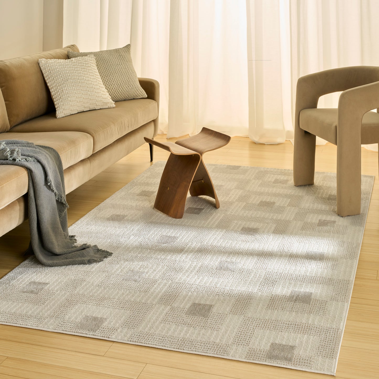 Nourison Nordic 5' x 7' Ivory Beige Modern Indoor Rug