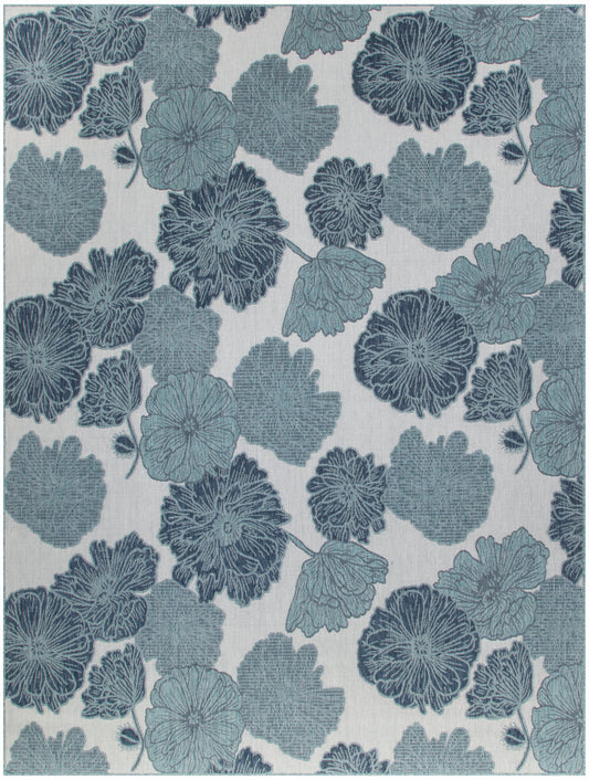 Nourison Garden Oasis 10' x 14' Blue Tropical Rug
