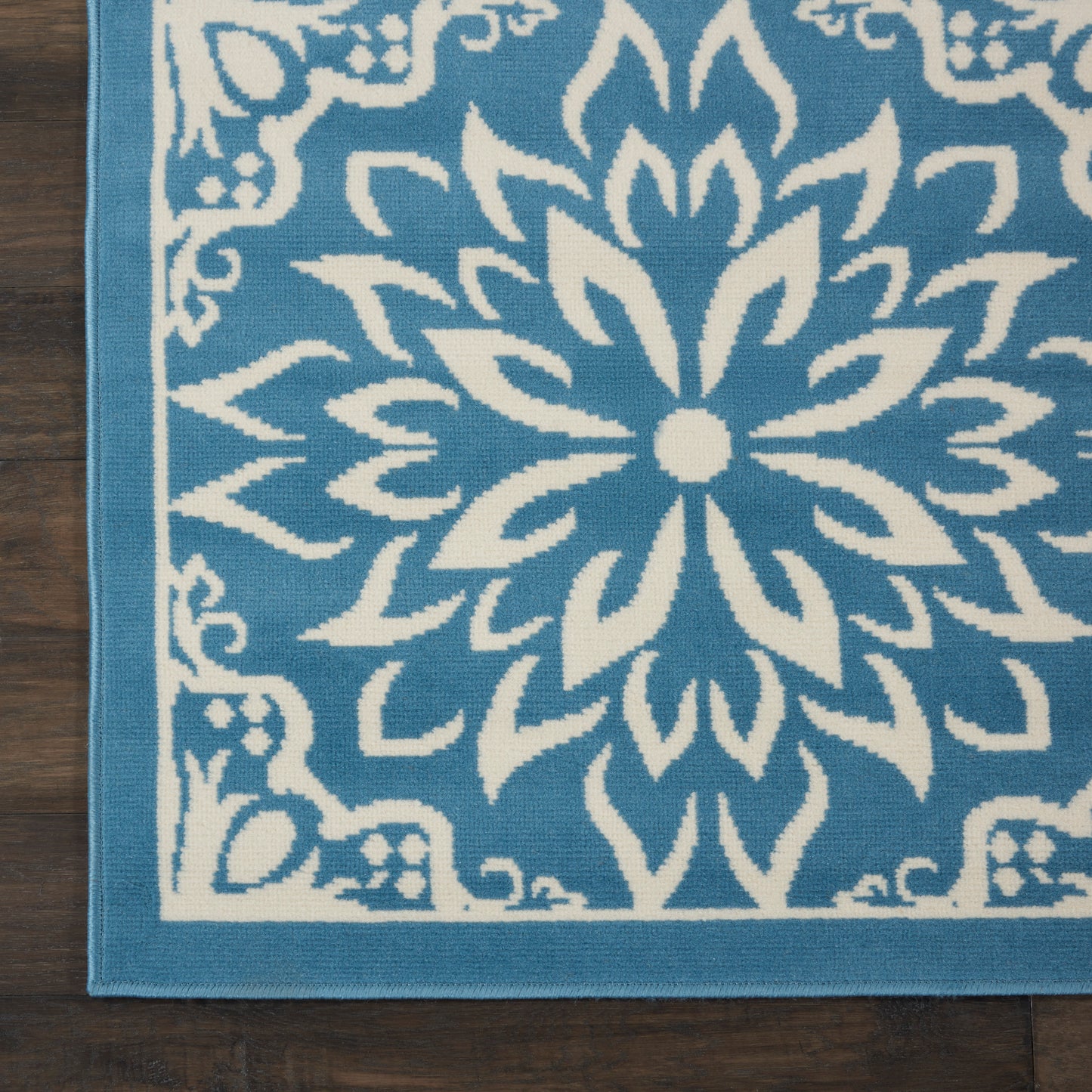 Nourison Jubilant 7'10" x 9'10" Ivory Blue Farmhouse Indoor Rug