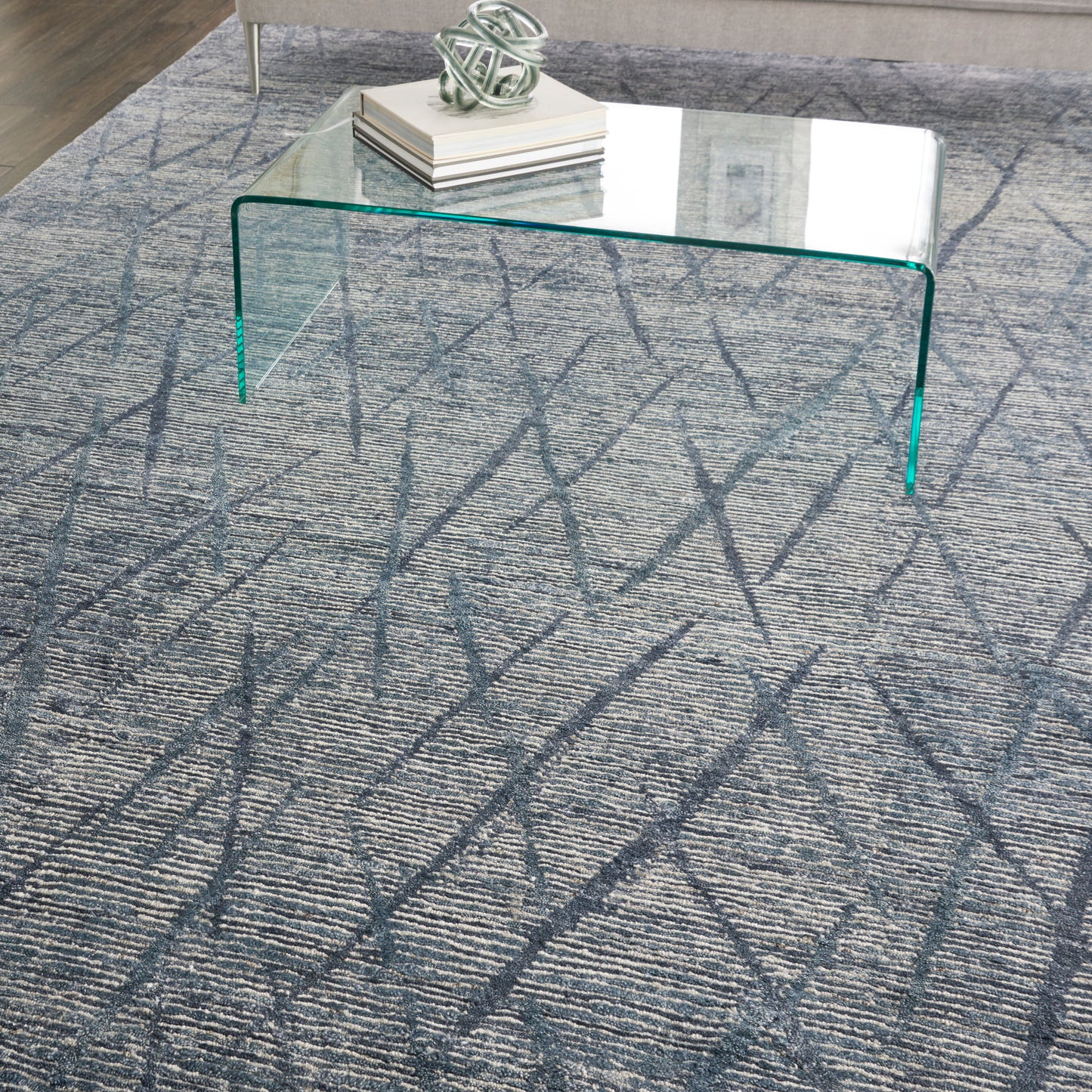 Nourison Ocean 8'6" x 11'6" Indigo Modern Indoor Rug