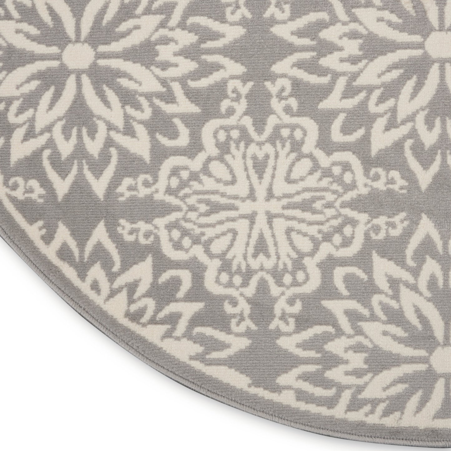 Nourison Jubilant 8' x Round Ivory/Grey Farmhouse Indoor Rug