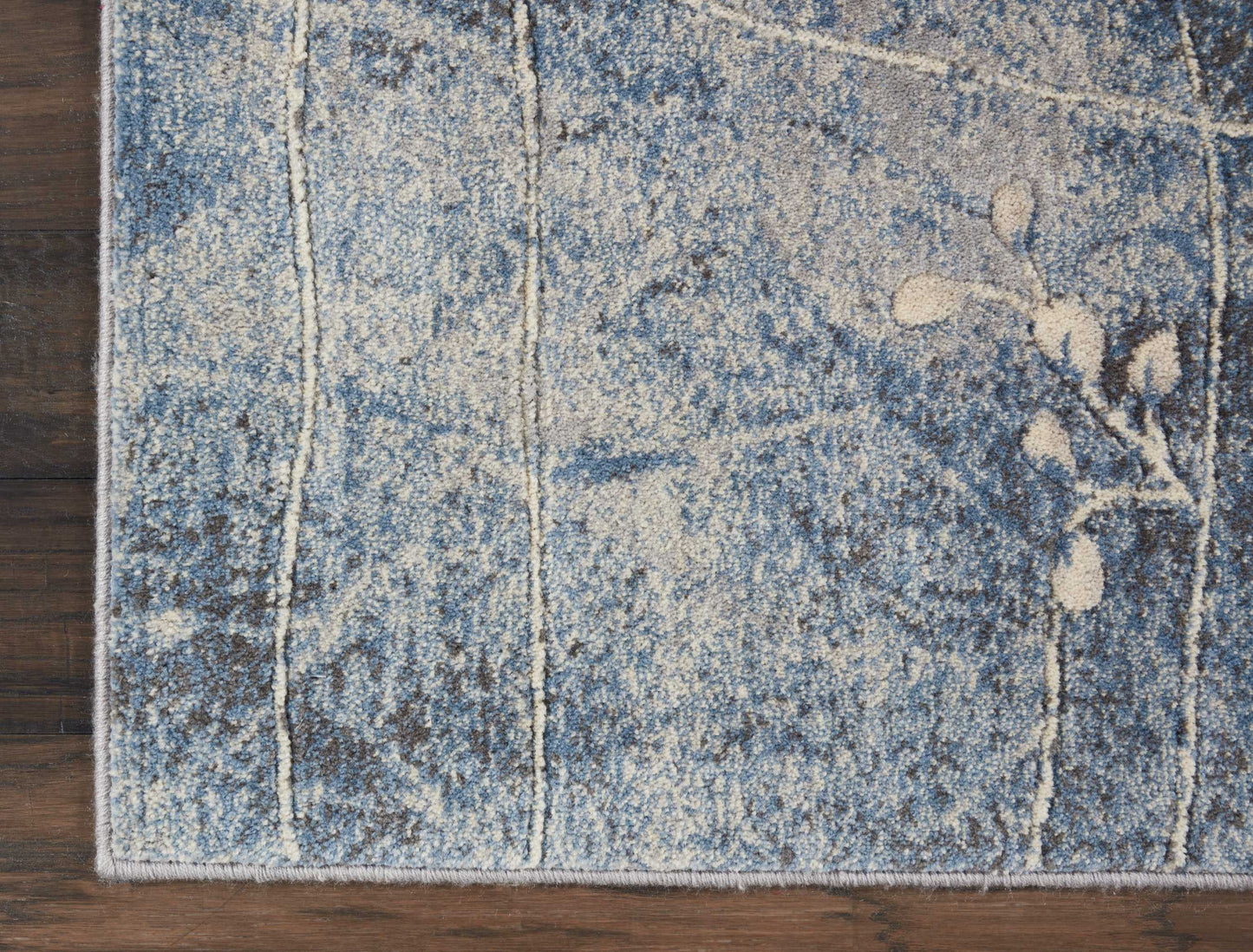 Nourison Somerset 2'3" x 10' Silver/Blue Indoor Rug