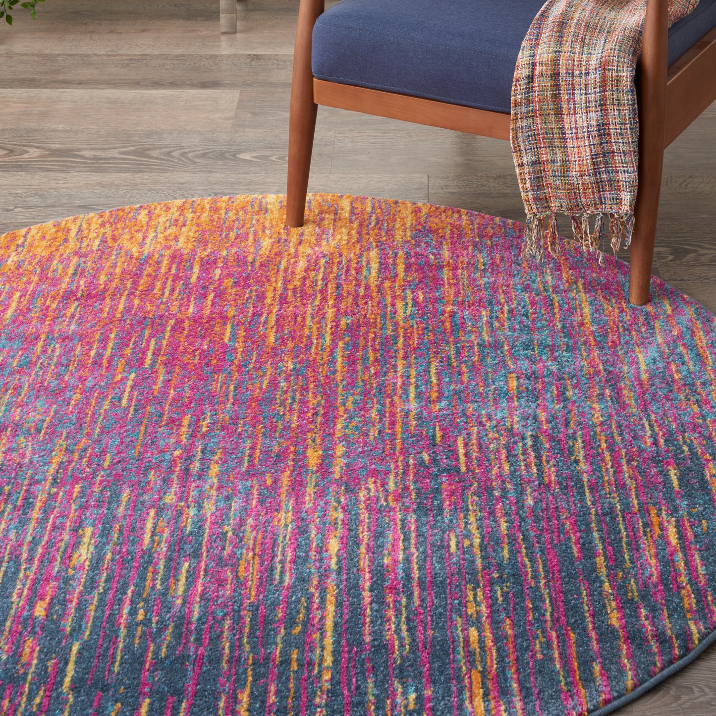 Nourison Passion 5' x Round Multicolor Modern Indoor Rug