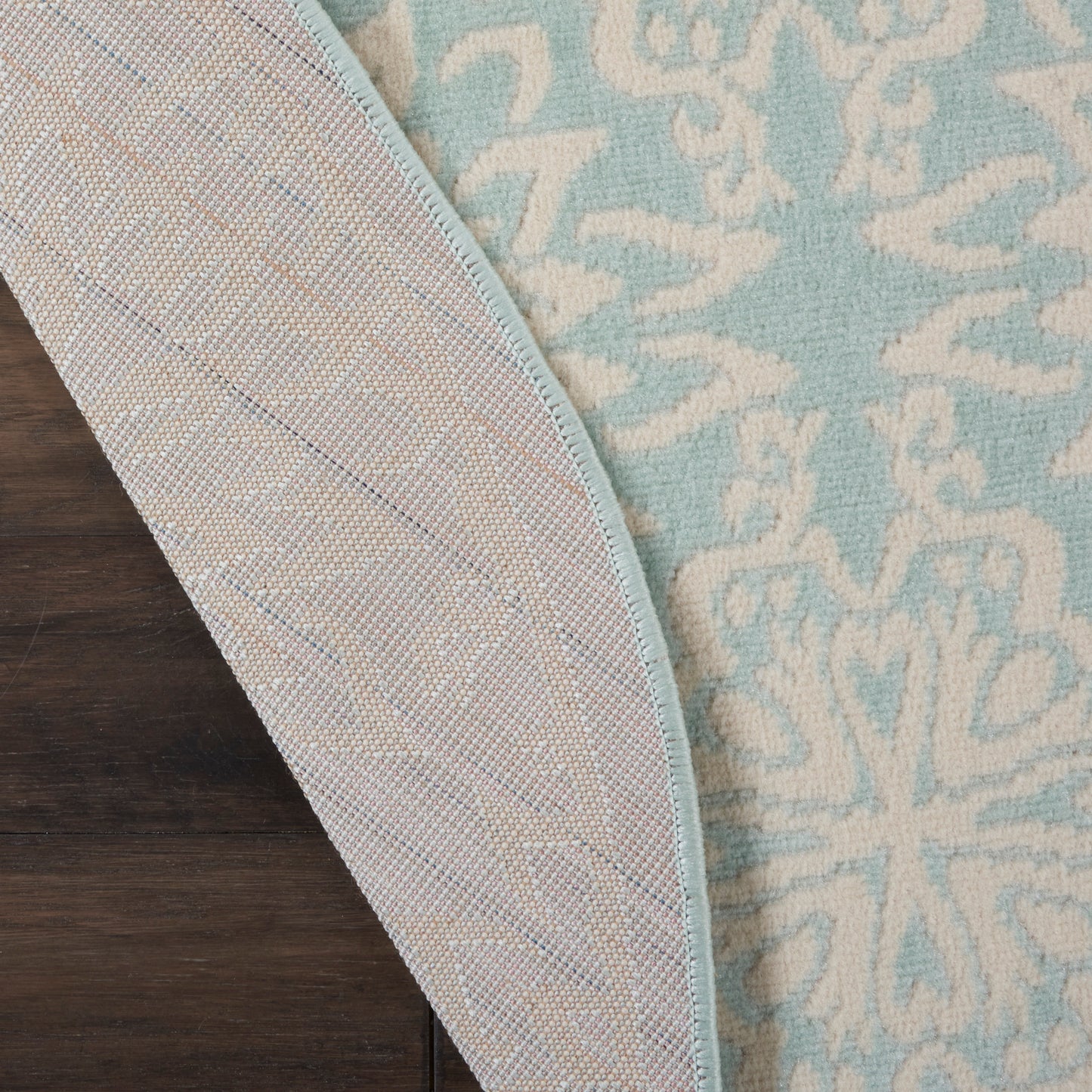 Nourison Jubilant 5'3" x Round Ivory Green Farmhouse Indoor Rug