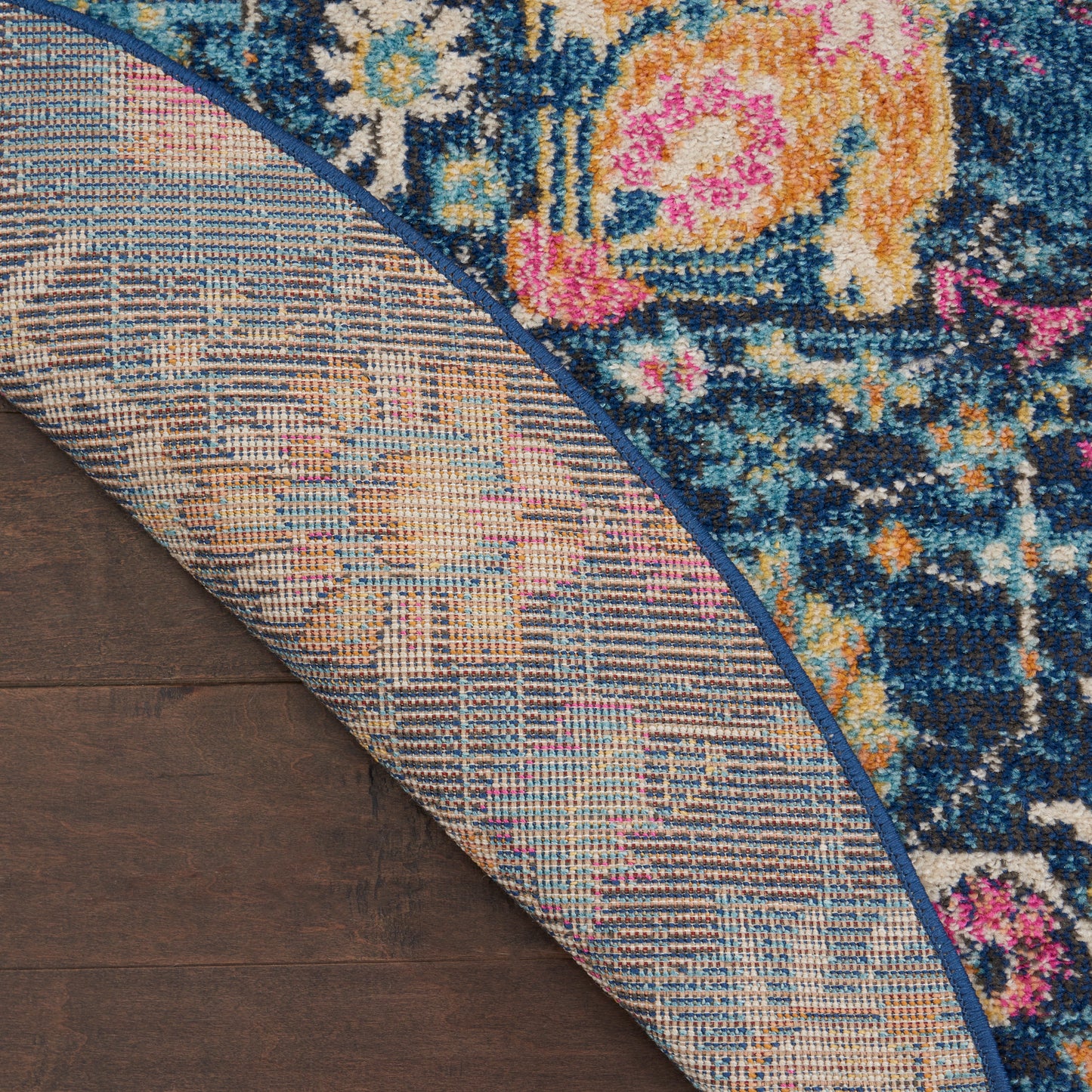 Nourison Passion 4' x Round Navy Bohemian Indoor Rug