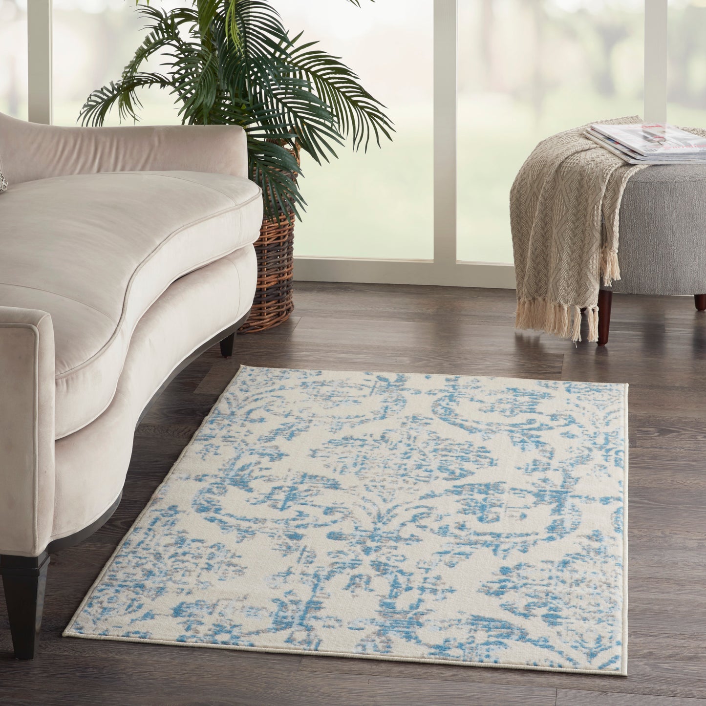 Nourison Jubilant 3' x 5' Ivory Blue Vintage Indoor Rug