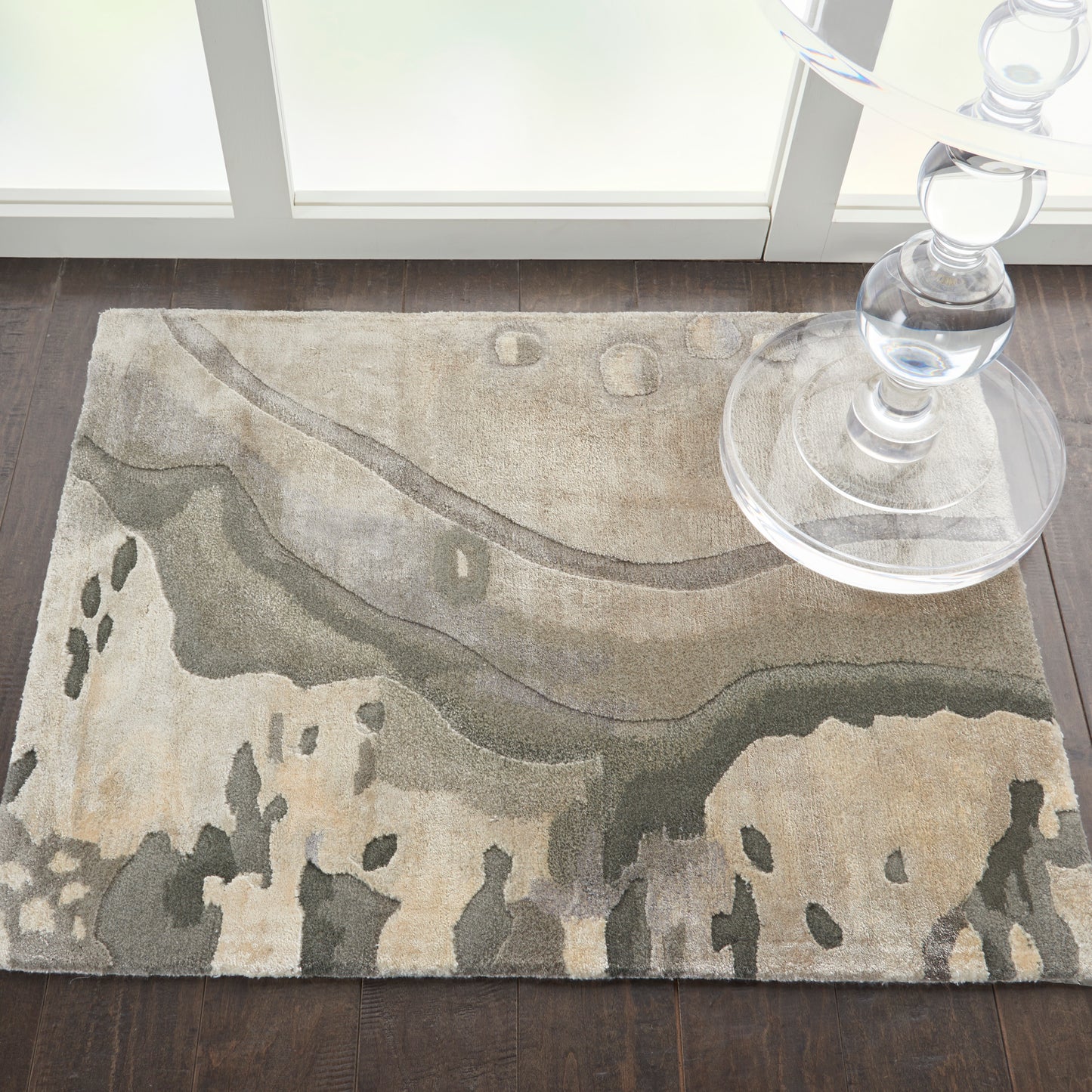 Nourison Prismatic 2' x 3' Silver Cloud Modern Indoor Rug