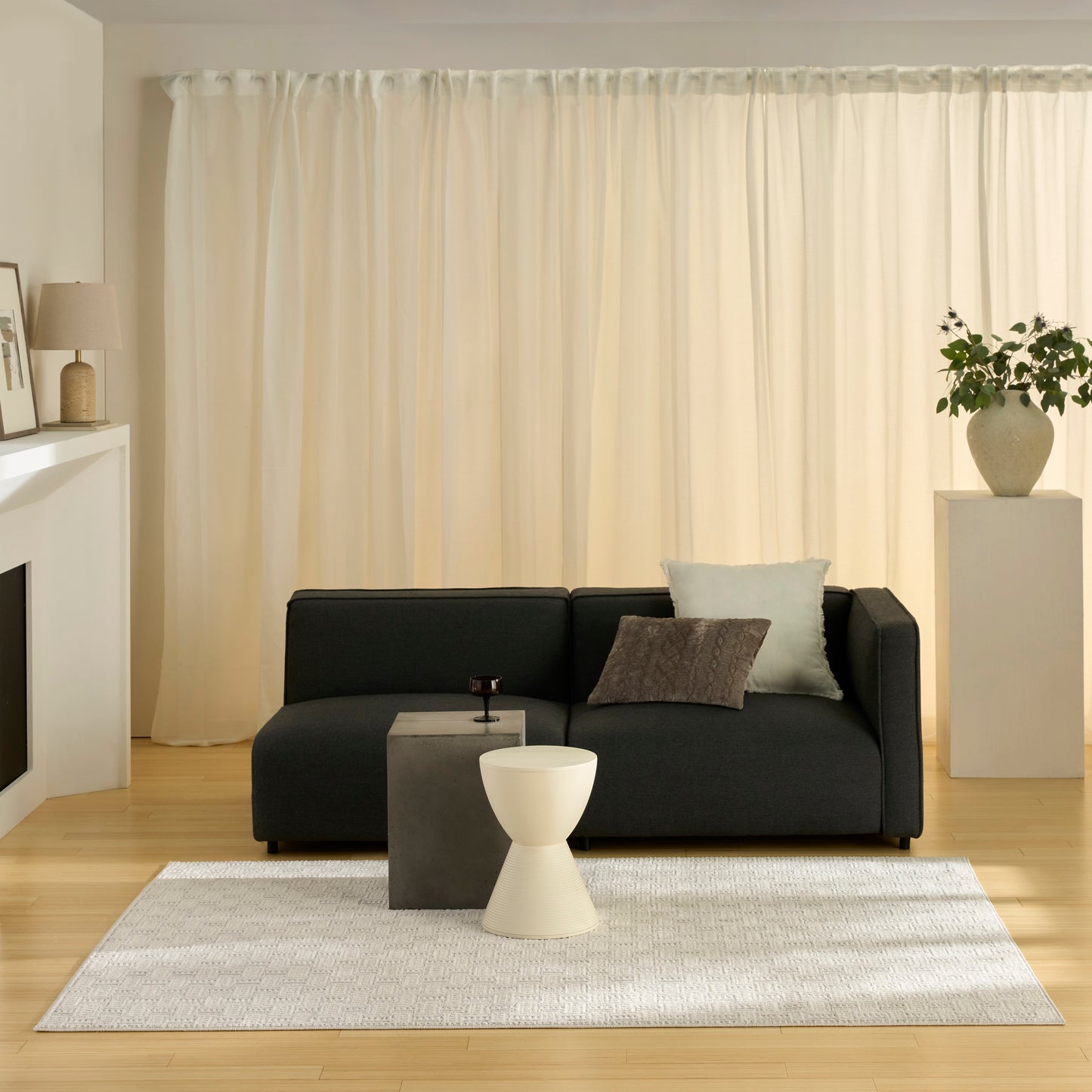 Nourison Nordic 4' x 6' Ivory Grey Scandinavian Indoor Rug