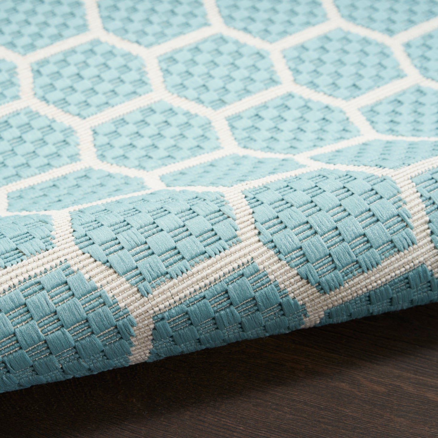 Nourison Twist Reversible 9' x 12' Aqua Modern Rug