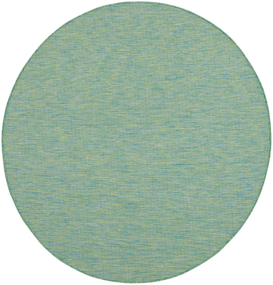 Nourison Positano 6' x Round Blue Green Modern Rug