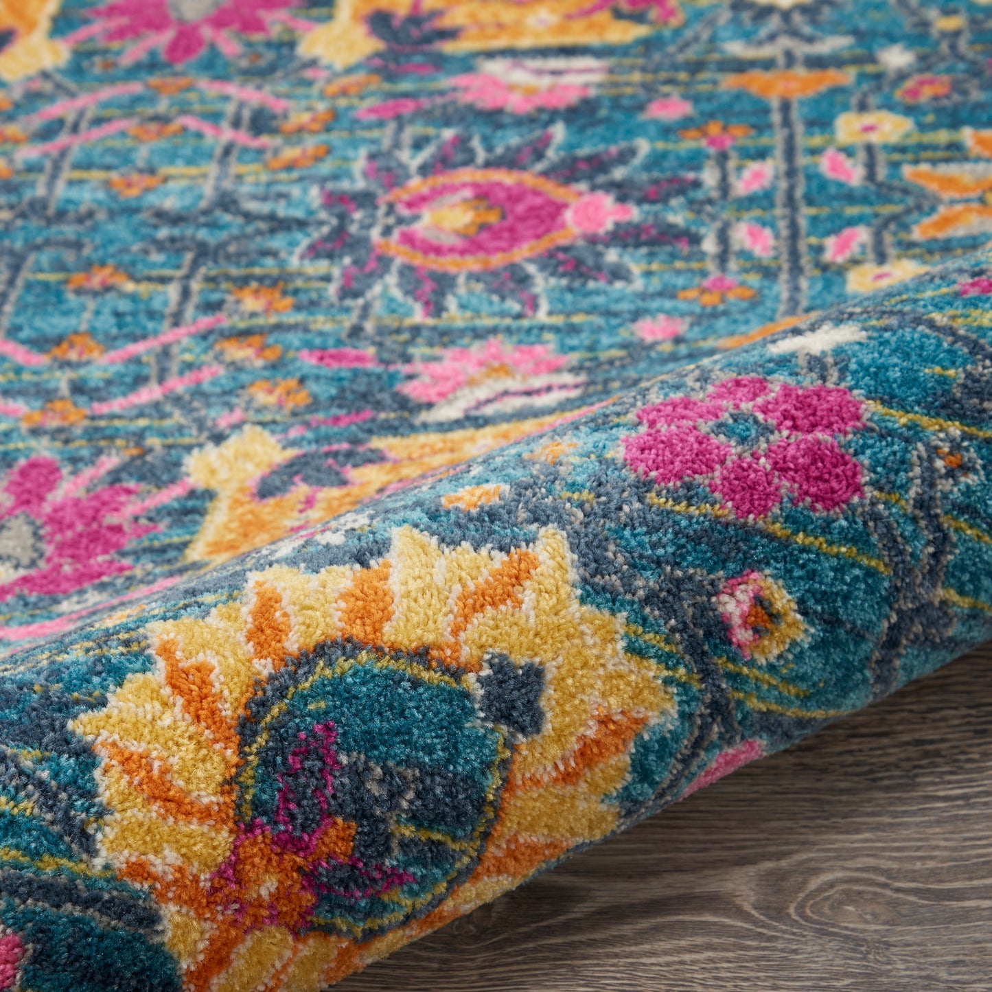 Nourison Passion 4' x Round Denim Bohemian Indoor Rug