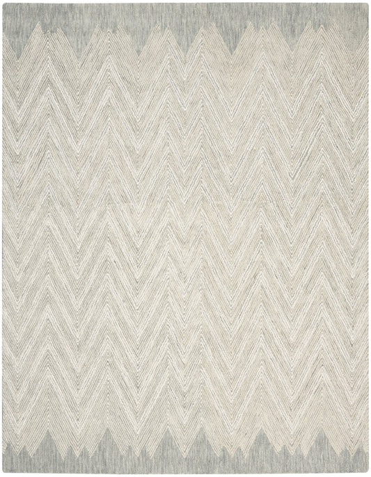 Nourison Interlock 8' x 10'6" Teal Modern Indoor Rug