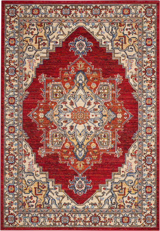 Nourison Majestic 5'6" x 8' Red Traditional Indoor Rug