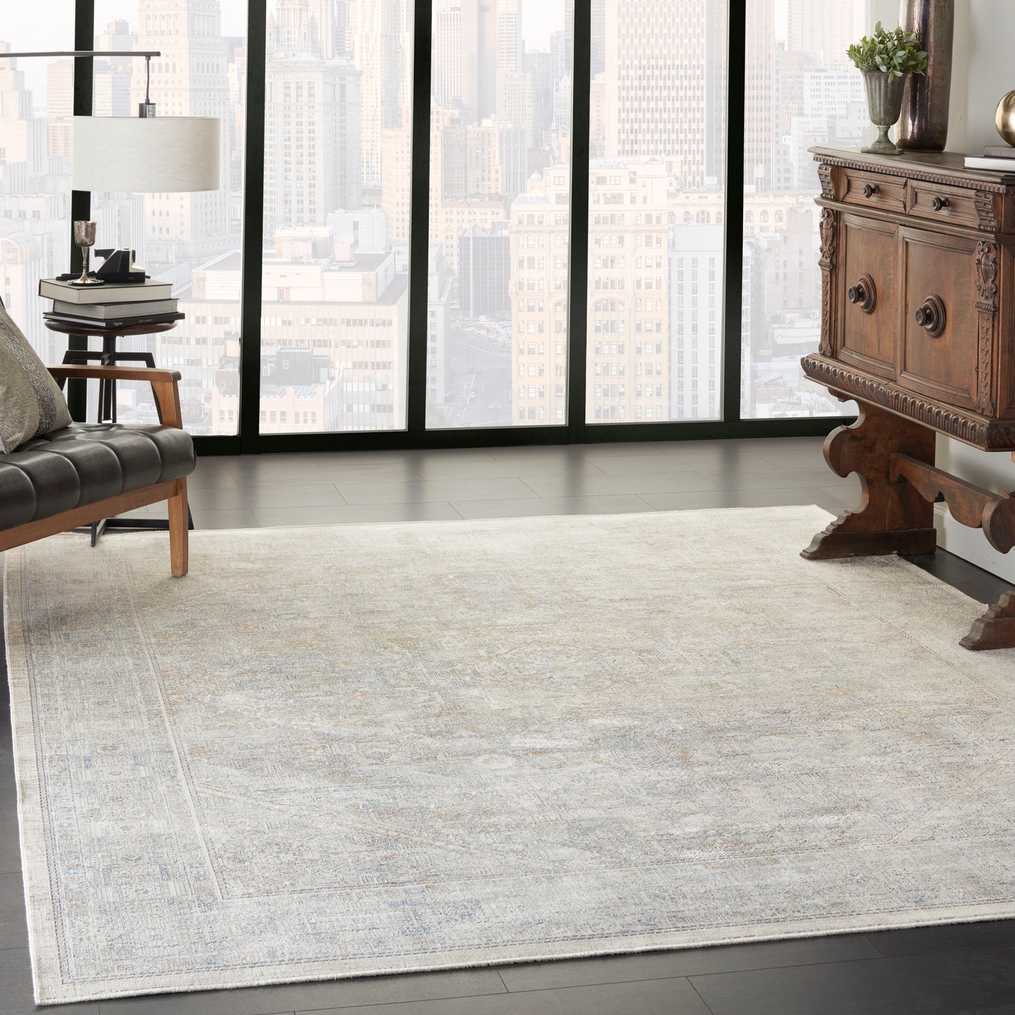 Nourison Starry Nights 8'6" x 11'6" Cream Grey Vintage Indoor Rug